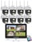 ZOSI 2K Überwachungskamera Set Aussen WLAN mit 12.5 Monitor, 8X 3MP Pan/Tilt Überwachungskamera Outdoor mit Spotlight, 8CH 2TB NVR, 2 Wege Audio, Nachtsicht in Farbe