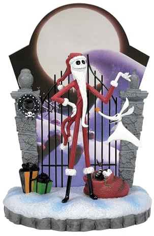 Enesco Disney Showcase The Nightmare Before Christmas Santa Jack with Gate Scene, beleuchtete Figur, 25,4 cm, Mehrfarbig