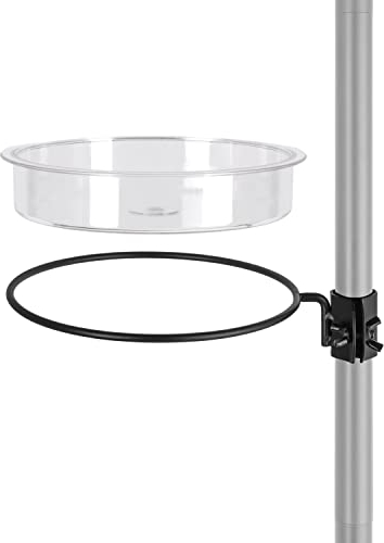 iBorn Bird Feeder Water Tray and Ring Fit for 1 Inch Pole, Removable PC Plastic Water Bowl/Dish for Wild Small Birds, Bird Feeding Station Accessory,5 SECONDS to Install (Pack of 1)