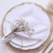 Stoffservietten mit Fransen, 100 % natürliche, weiche Baumwolle, waschbare Gaze-Servietten, ideal für Hochzeiten, Dinnerpartys, Familienalltag (12 Stück, weiß)