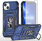 Asuwish Phone Case for iPhone 13 Mini 5.4 inch with Tempered Glass Screen Protector and Slide Camera Cover Ring Holder Kickstand iPhone13mini i-Phone 13minicase i iPhone13 13mini Women Men Navy Blue