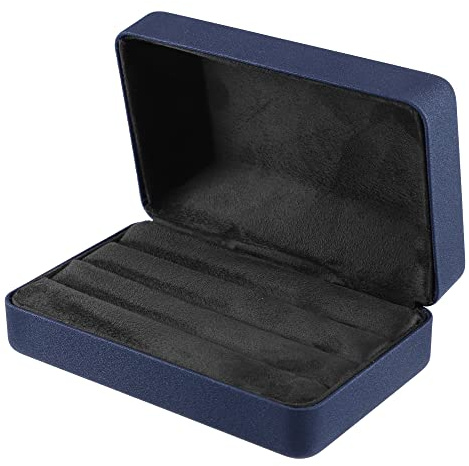 VOCOSTE Velvet Jewellery Tray Velvet Ring Box Ring Tray Ring Storage Box | Jewellery Display Storage Box Organiser Ring Boxes For Jewellery Earring Box Earring Organiser 12.6*7.9*4.7cm, Blue