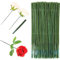 100 tallos florales de plástico, alambre verde para floristería, alambres de plástico para flores verdes, 17 cm, para manualidades, ramos, tallos florales