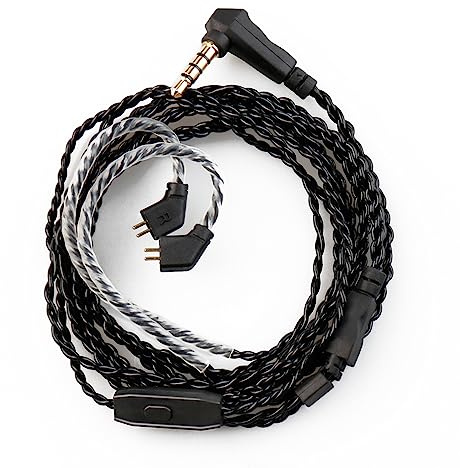 YINYOO CCZ Melody Original IEM Cable with Microphone, Replacement IEM Extension Cable, Upgraded In-Ear Monitor Cable, Detachable Headphone Cable for Kbear KS1, Ks2, CCZ Coffee Bean, BC01 Pro iems
