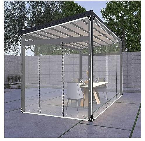 Outdoor Clear Waterproof Tarpaulin Curtains, Pergola Patio Porch Gazebo Transparent Side Panels,100% UV & Weather Resistan,for Patios, Porch, Screen Rooms, Gazebos ( Size : H2.8xW9m/H9.1xW29.5ft )
