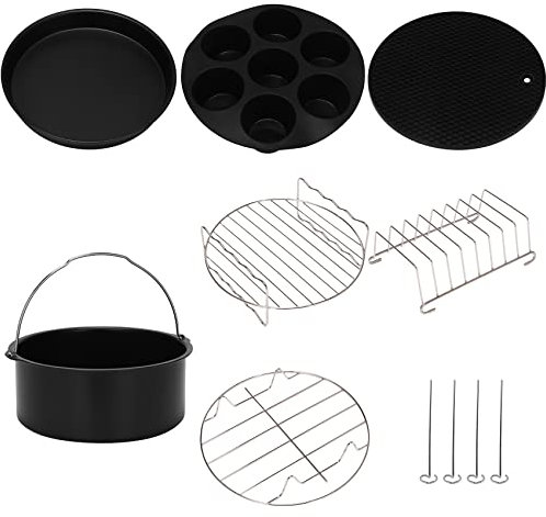 Jdeijfev 7 Set Pressure Cooker, Steamer & Air Fryer Bakeware Accessories Compatible for Foodi 5&6.5&8 Qt OP101,OP301,OP302