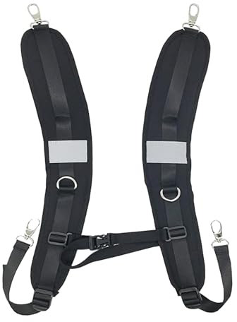 Dickly 2 Pezzi Cinghie per Zaino Spallacci Imbottiti di Ricambio con Accessori per Cintura Parti di Riparazione Comode E Durevoli Cintura per Tracolla, Tessuto per Immersioni Nero