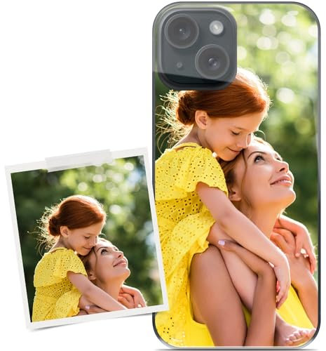 Coverpersonalizzate.it - Funda Personalizada Compatible con iPhone 15 con tu Foto o tu Frase - Carcasa Protectora de TPU Transparente
