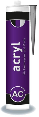 Pittore acrilico 310 ml cartuccia sigillante verniciabile universale per interni, sigillatura di finestre, porte e battiscopa, colore grigio