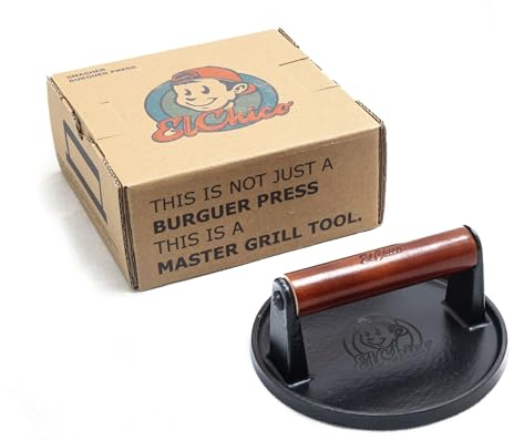 ElChico Presse à hamburger en fonte - Idéal pour Smash Burger et être le chef du barbecue