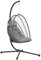 Outsunny Outdoor PE Rattan Swing Chair with Cushion, Garden Foldable Basket Patio Hanging Egg Chair with Metal Stand, Headrest, for Indoor and Outdoor, Light Grey