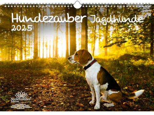 Hundezauber Jagdhunde DIN A3 Kalender für 2025 Welpen und Hunde - Seelenzauber