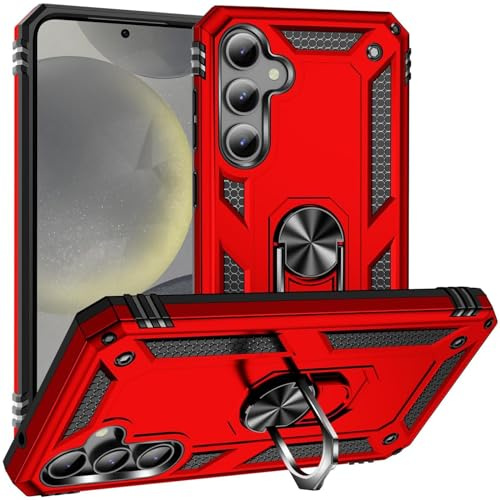 CoolGadget Outdoor Handyhülle für Samsung Galaxy S24 Outdoor Case, Defender-Design mit stoßfestem Rundumschutz und Ringhalter, kompatibel mit Samsung Galaxy S24 (6,1 Zoll), Rot