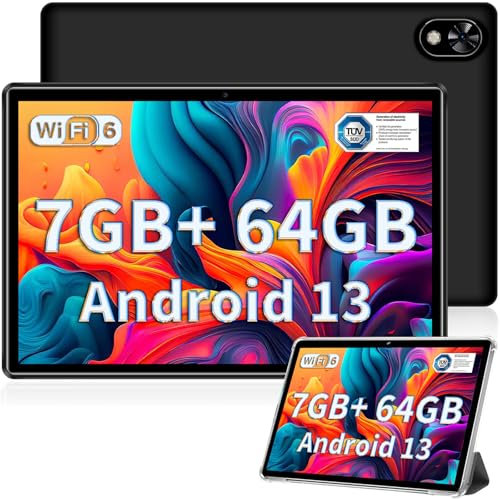 DOOGEE U9 2025 Newest Android 14 10 Tablet 7GB RAM+64GB ROM 1TB TF, Bluetooth 5.0 WIFI 6 Tablet, Android Tablets 1280x800 HD IPS Screen, OTG, Type C, 3.5mm Heakphone Jack, Tablet PC 2025 - Black