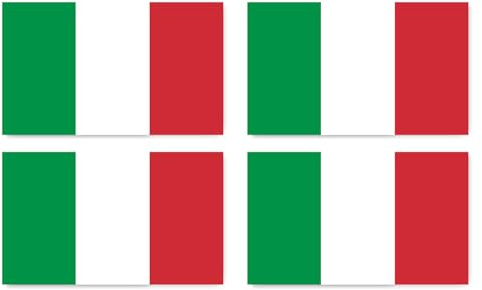 Pegatinas: 150 x 90 mm, 4 unidades – Bandera – Italia – IT – para coche, maleta, portátil y más