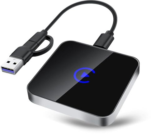 Upgraded Wireless CarPlay Adapter UK, 2 in 1 CarPlay & Android Auto Wireless Dongle, Convert Wired to Wired Fast Connection, Compatible with Most Car Brands, Auto-Connect, Plug & Play