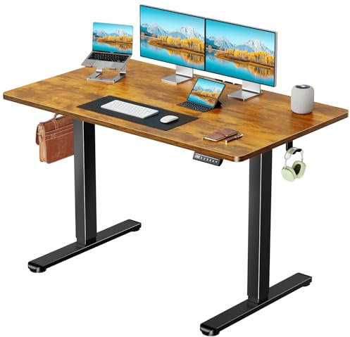Marsail Electric Standing Desk with One-Piece Desktop,55 x 30 inch Height Adjustable Office Gaming Computer Desk with Deeper Tabletop,Home Office Stand up Desk with 4 Memory Presets, Desk for Bedroom