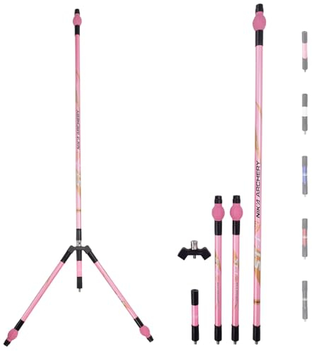 HNZMDY 30” Bogenschießen Carbon Bogen Stabilisator Stange - mit 35/40 Grad V-Stange Stabilisierer System Stabilisator Komplett System für Recurvebögen Compound Bogen (Pink, 35°)