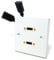 HDMI 2.0 4K Wall Plate Faceplate with 15cm Pigtail Extension Cable, Single Gang (Dual Port)