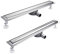 Finmrys Canalina per doccia, 110 cm, piastrellabile, in acciaio inox a 360 gradi, set completo di scarico per doccia, sifone extra piatto, con antiodore e filtro per capelli, scarico doccia,