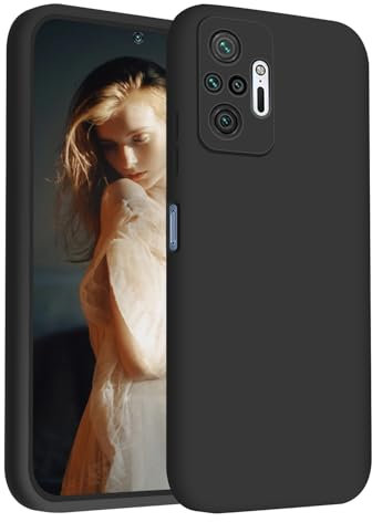 ISOI - Funda para Xiaomi Redmi Note 10 Pro, Carcasa Silicona líquida Suave, Protección de Cuerpo Completo Ultra Delgada a Prueba de Golpes - Negro