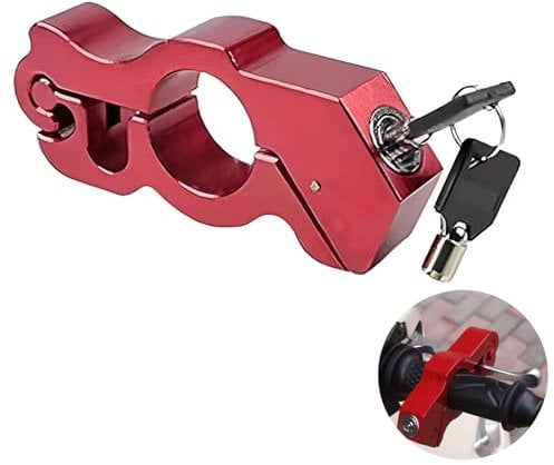 Universal Motorcycle Lock, Motorcycle Grip Lock Handlebar Lock Front Brake and Clutch Security Locks Anti Theft Throttle Lock with Key for Moped Scooter Motorbike Sports Bikes Mountain Bike ATVs