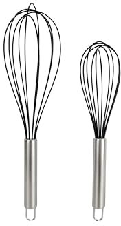 Zenker Set of 2 Silicone Whisks, Round Stainless Steel Handle & Flexible Non-Stick Anti-Scratch Function Head, Manual Egg Whisk, Baking Whisk, Balloon Whisks, Whisking Beating & Stirring