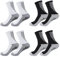 Jadin 4 Paar Football Socks, Grip Socken Fussball, Rutschfeste Fußball Socken für Herren Damen, Atmungsaktive, Professionelle Reibungshemmend Sportsocken, Basketballsocken, Reiten, 39-45, Schwarz B
