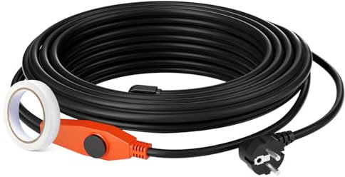 VEVOR Cavo Riscaldante per Tubi Lunghezza da 9m 23 W/m per Tubi con Termostato Integrato, Cavo Riscaldante per Tubi dell'Acqua Protezione Tubi in PVC, Tubi in Metallo e Plastica dal Congelamento