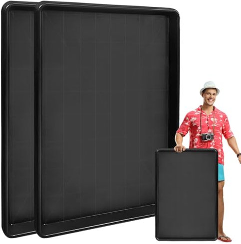 YEXEXINM Lot de 2 bacs de récupération universels pour voiture - 90 x 60 cm - Grand bac de récupération d'huile - Bac d'égouttement en plastique robuste avec bord surélevé - Aide à la récupération de