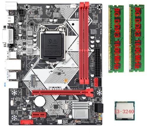Pesderty Scheda Madre B75-H + CPU I3-3240 + RAM 2X8G DDR3 1600 MHz LGA 1155 USB 3.0 SATA 3.0