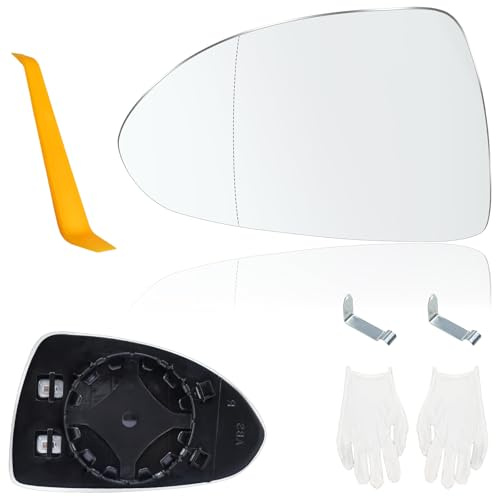 WanderGo Spiegelglas Rechts Außenspiegel Glas Ersatz für Opel Coras D 07.2006-08.2014; Coras E 09.2014-06.2019, kompatibel mit OEM:1426558/1426554/142655 mit Brechstange Beheizbar (Rechts)