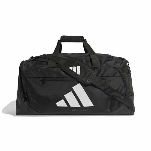 adidas Unisex Training Defender Duffle Bag Medium Duffel Bag, Black/White, One Size