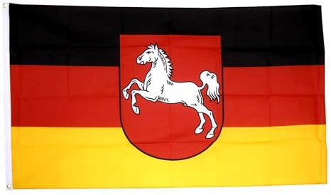 Niedersachsen Flagge Fahne 90cm x 150cm | Flagge für Fahnenmast Schrebergarten Haus Deko Veranstaltungen und alle Anlässe