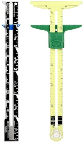 2 Pack 5-in-1 Sliding Gauge Measuring Ruler tool,Fabric Quilting Sewing Ruler,Stainless Steel Sewing Tool Accessories,Gauge Kits Sewings Rulers for Knitting Crafting Hemming Sewings Tools