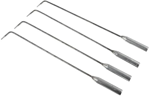 Mipcase 4 pezzi Attizzatoio Barbecue in Acciaio Resistente Utensili Robusti Antiruggine per Pulizia Cenere e Fuoco Esterno Ganci Resistenti per Caminetti e Bracieri