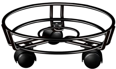 VNLCPX Porte Plante a roulettes, Support Plantes Interieur, Support de Rond en Pot sur roulettes, pour Chariot À Fleurs pour Arbre D'intérieur Extérieur, Métal, Noir