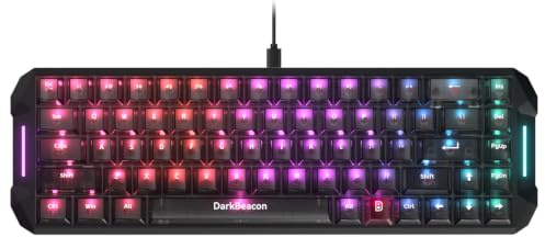 DarkBeacon Blade68 Clavier Mécanique Gaming 65% - Switches Silencieux, Logiciel IA, Faible Latence 8000 Hz, Structure Gasket Hot Swap, Anti-Ghosting, Clavier Filaire pour Windows/Mac | QWERTY US