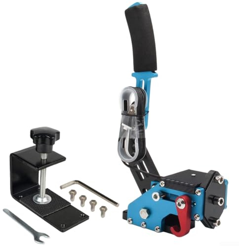 Freno a mano USB a 16 bit per PC con sensore hall e forza di sospensione regolabile, SIM regolabile Giochi da corsa PC con alta precisione e linearità per Logitech G27/G29/G920/T500/T3000 (blu)