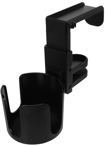 Artibetter Multi-functional Headset Holder Stand with 85mm Clip-on Coffee Mug Cup Holder for Desk, Portable Headphone Hook Rack for Gaming and Office Use