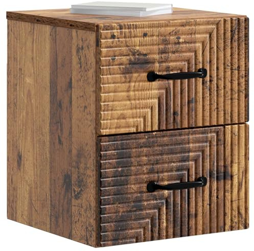 vidaXL Wandmontierter Nachttisch 2 pcs Altholz 34,5 x 33 x 40 cm, Schlafzimmer Nachttisch, modern, rechteckig, eleganter Stauraum, platzsparend, funktional, wichtig für Dein Zuhause