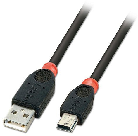 LINDY 2m USB 2.0 Cable, Type A to mini B, Black