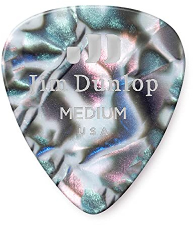 Dunlop 483R14MD Abalone Classic Celluloid Medium Guitar Picks, 72-Pack