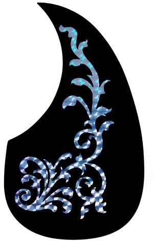 1pc Schwarz Comma geformter Akustische Gitarre Pickguard weicher selbstklebend