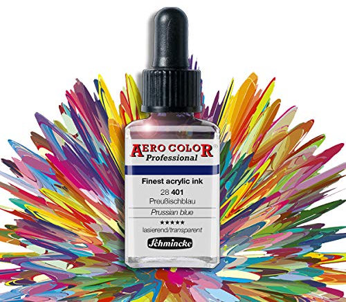 AIRBRUSH FARBEN, FARBE SET f. AIRBRUSH KOMPRESSOR, AIRBRUSH PISTOLE, AERO COLOR Professional - Ideal für Nail Art - GEIGNET auch für MODELLBAU usw. (Preußischblau - 28 401)