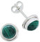 Ohrstecker 925 Silber Malachit grüner gestreifter Stein Edelstein Ohrringe echt Silber Damen Sterling Silber Stecker Geschenk(MOS-048-10)