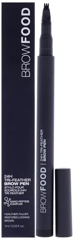 LashFood BrowFood 24H Tri Feather - Charcoal For Women 0.03 oz Eyebrow Pencil