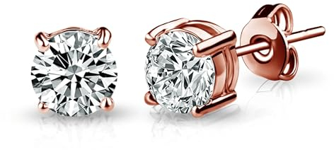 Philip Jones Rose Gold Plated Solitaire Crystal Stud Earrings Created with Zircondia® Crystals