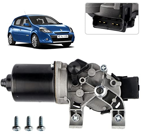 Moteur d'essuie glace compatible pour Clio 3 (2005-2012) 8200268931, 7701061590, 579738, 53567502