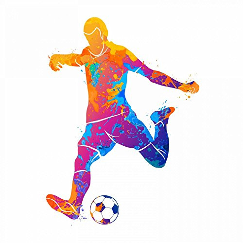 nikima - 111 Wandtattoo Fussball Spieler bunt Größe 370 x 500 mm